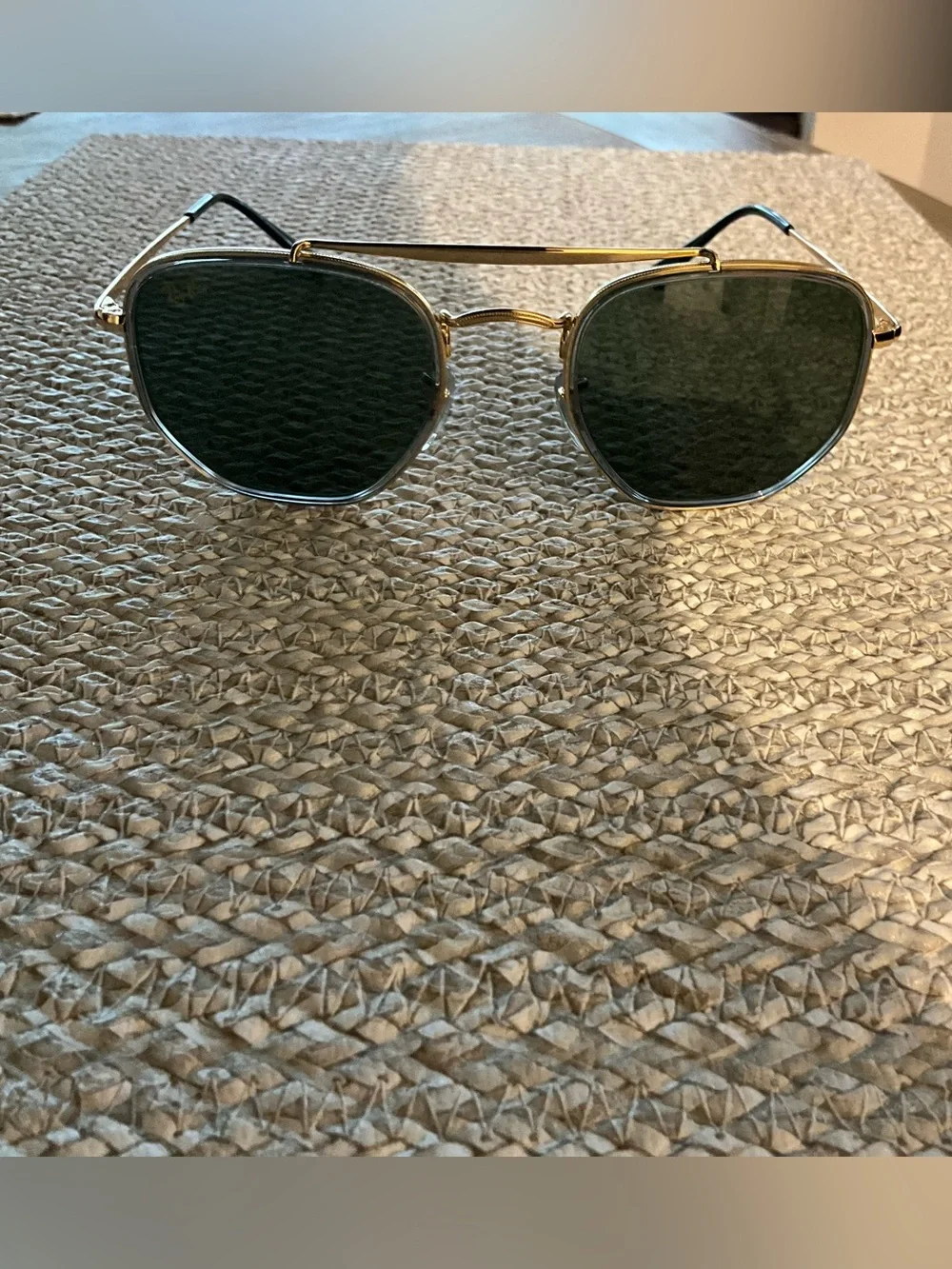 Ray Ban Gold Frame Sunglasses with Dark Green Lenses RB 3468  The Marshall